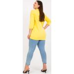 Dámske Tuniky FashionHunters žltej farby z bavlny Onesize v zľave 