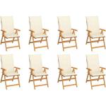 Záhradné stoličky z teakového dreva na skladanie 8 ks balenie 