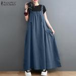 Dámske Dlhé šaty svetlo modrej farby z viskózy vo veľkosti 5 XL bez rukávov s dĺžkou: Maxi 