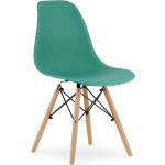 Jedálenské stoličky zelenej farby v škandínávskom štýle z bukového dreva 