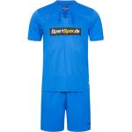 Futbalové dresy Zeus kráľovsky modrej farby v športovom štýle z polyesteru vo veľkosti XXL s krátkymi rukávmi 