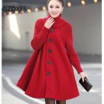 Dámske Zimné kabáty červenej farby z polyesteru vo veľkosti 5 XL 