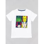Detské tričká zippy bielej farby z bavlny s motívom Avengers 
