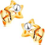 Perlové náušnice Šperky eshop zlatej farby v zľave 