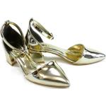 Dámske Spoločenské topánky zlatej farby v elegantnom štýle vo veľkosti 38 metalické na jar 