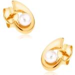 Perlové náušnice Šperky eshop zlatej farby v zľave s rýdzosťou zlata 9 karátov 