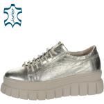 Nová kolekcia: Dámske Tenisky olivia shoes zlatej farby v športovom štýle metalické na leto 