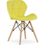Jedálenské stoličky žltej farby v škandínávskom štýle z bukového dreva 