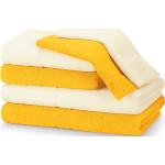 Osušky žltej farby s jednofarebným vzorom z bavlny 6 ks balenie 