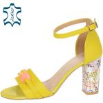 Kožené sandále olivia shoes žltej farby v elegantnom štýle zo syntetiky na široké nohy na leto 