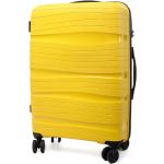 Pánske Malé cestovné kufre žltej farby z neoprénu teleskopická rukoväť v zľave 
