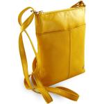 Dámske Crossbody kabelky arwel žltej farby z kože v zľave 