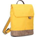 Školské batohy Zwei Olli žltej farby v modernom štýle z koženky na zips objem 7 l 